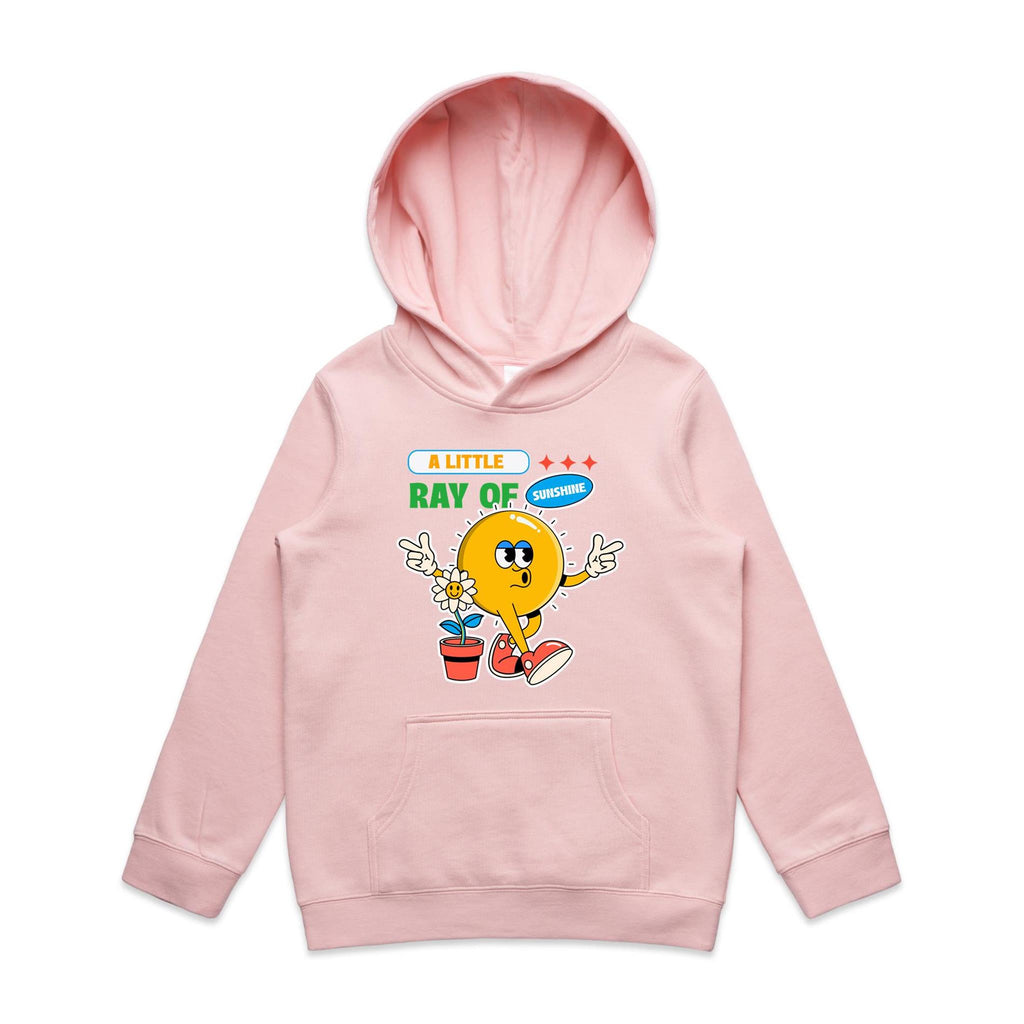 A Little Ray Of Sunshine - Kids Hoodie Pink Kids Hoodie Printed In Australia