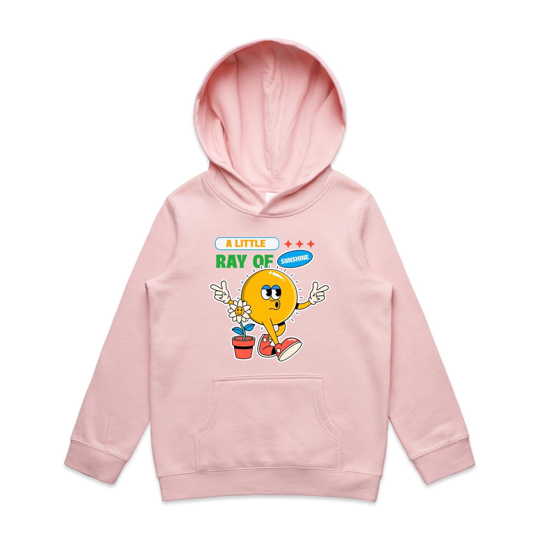 A Little Ray Of Sunshine - Kids Hoodie Pink Kids Hoodie Printed In Australia