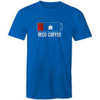 Need Coffee, Empty Battery, Power Levels - Mens T-Shirt Bright Royal Mens T-shirt Coffee Printed In Australia