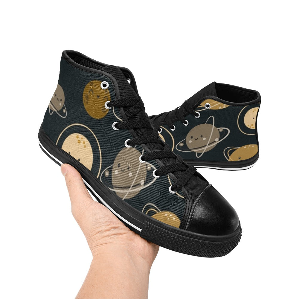Planets - Kids' High Top Canvas Shoes Kids High Top Canvas Shoes Printed Offshore Space