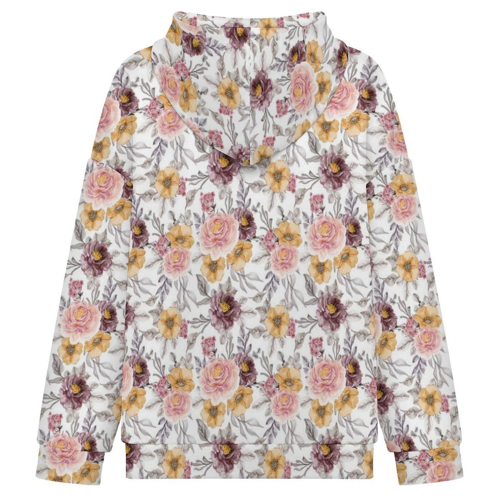 Painted Flowers Women's Full-Zip Hoodie