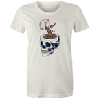 Coffee Skull - Womens T-shirt Natural Womens T-shirt Coffee Printed In Australia