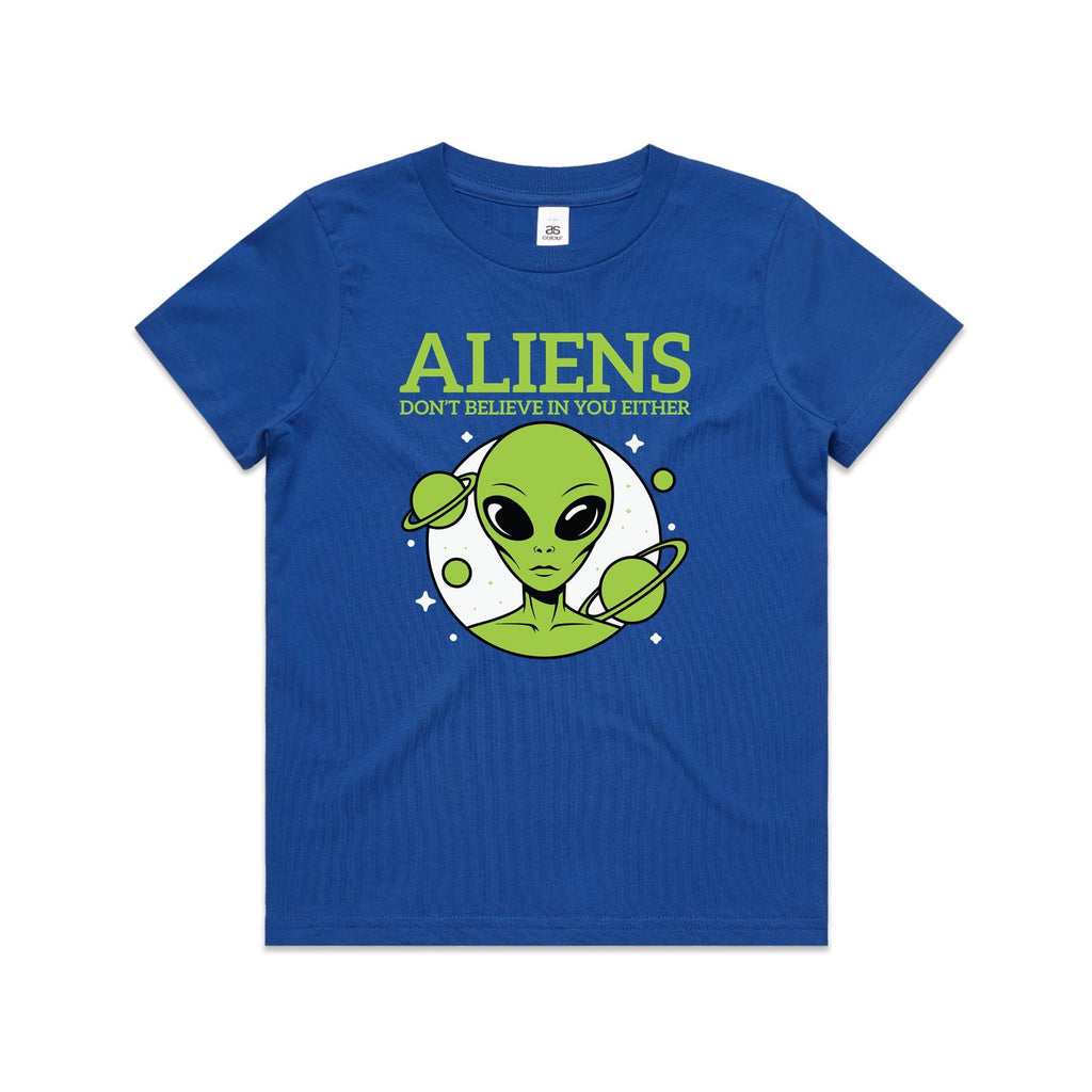 Aliens Don't Believe In You Either Kids AS Colour T-shirt