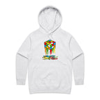 Melting Cube - Womens Hoodie White Marle Womens Hoodie Games Printed In Australia