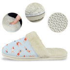 Summer Swim Men's Fur Trim Thick-Sole Indoor Slippers Men's Fur Trimmed Slippers Printed Offshore Summer