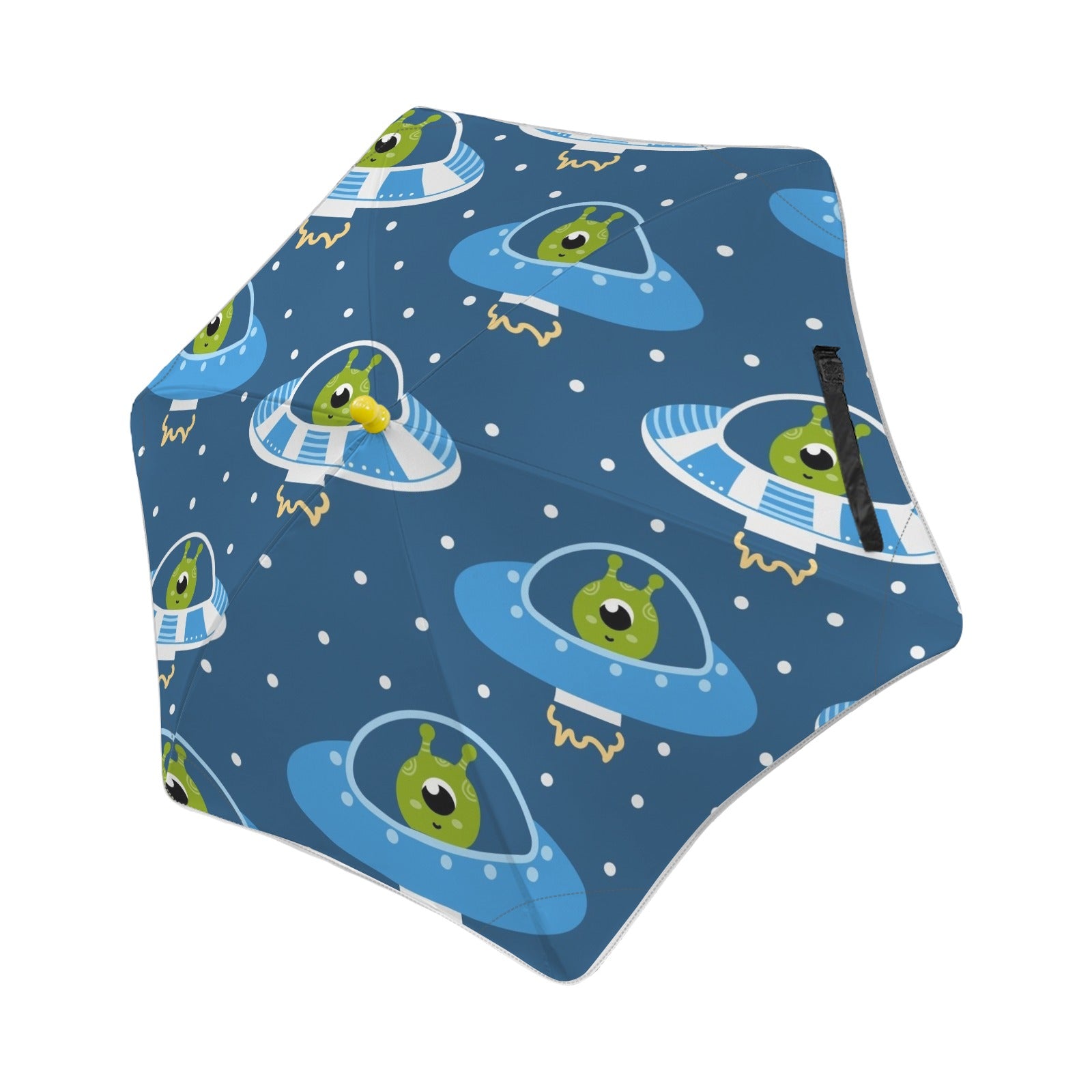 Cute Aliens in UFOs Kids Safe Round Corner Umbrella One Size Kids Safe Round Corner Umbrella Printed Offshore Sci-Fi