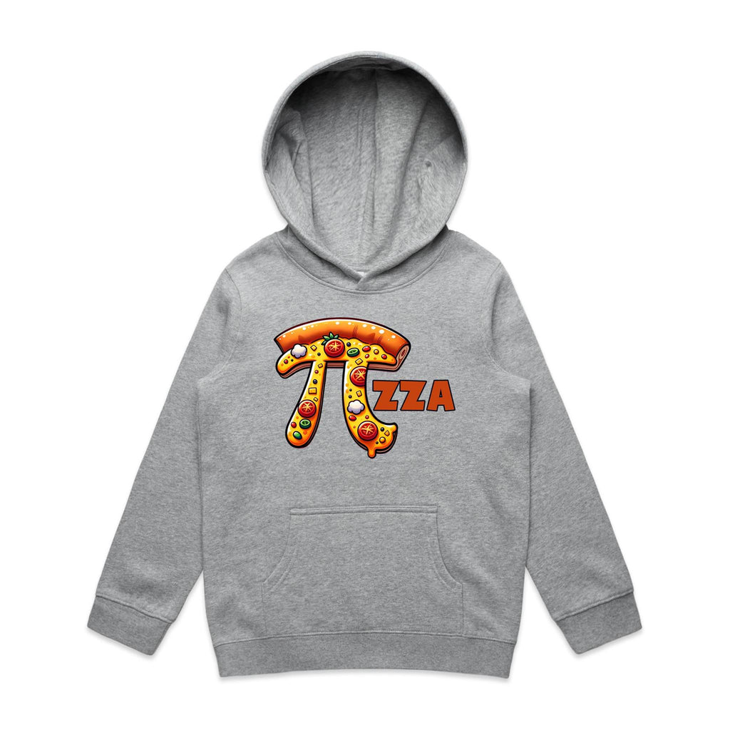 Pi Pizza - Kids Hoodie Grey Marle Kids Hoodie Printed In Australia