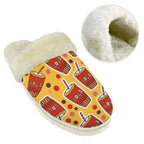 Cola Men's Fur Trim Thick-Sole Indoor Slippers Men's Fur Trimmed Slippers Food Printed Offshore