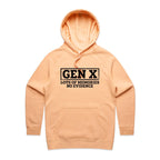Gen X, Lots Of Memories, No Evidence Women's AS Colour Hoodie Peach Womens Hoodie Printed In Australia