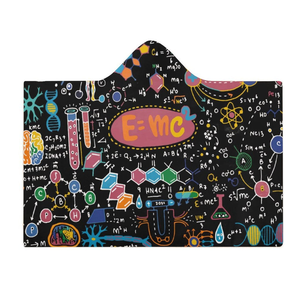 Science Time Blackboard Kids Hooded Blanket 100cm x 130cm Kids Hooded Blanket Printed Offshore Science