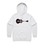 Guitar Reflection - Womens Hoodie White Marle Womens Hoodie Music Printed In Australia