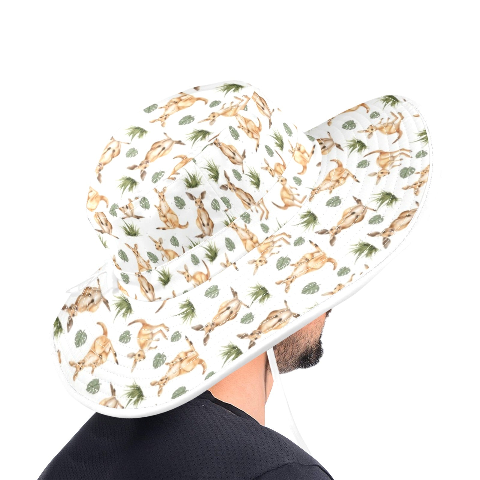 Kangaroos Wide Brim Bucket Hat Wide Brim Bucket Hat animal Australia Printed Offshore