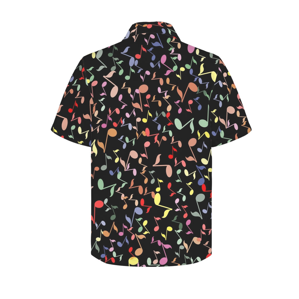 Quavers, Music Notes Men's Short Sleeve Hawaiian Shirt Men's Hawaiian Shirt (New) Music Printed Offshore