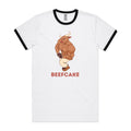 Beefcake Men's AS Colour Ringer Tee White Black Ringer T-Shirt Fitness Printed In Australia