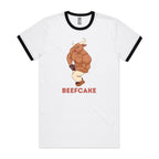 Beefcake - Staple Ringer Tee White Black Ringer T-Shirt Fitness Printed In Australia