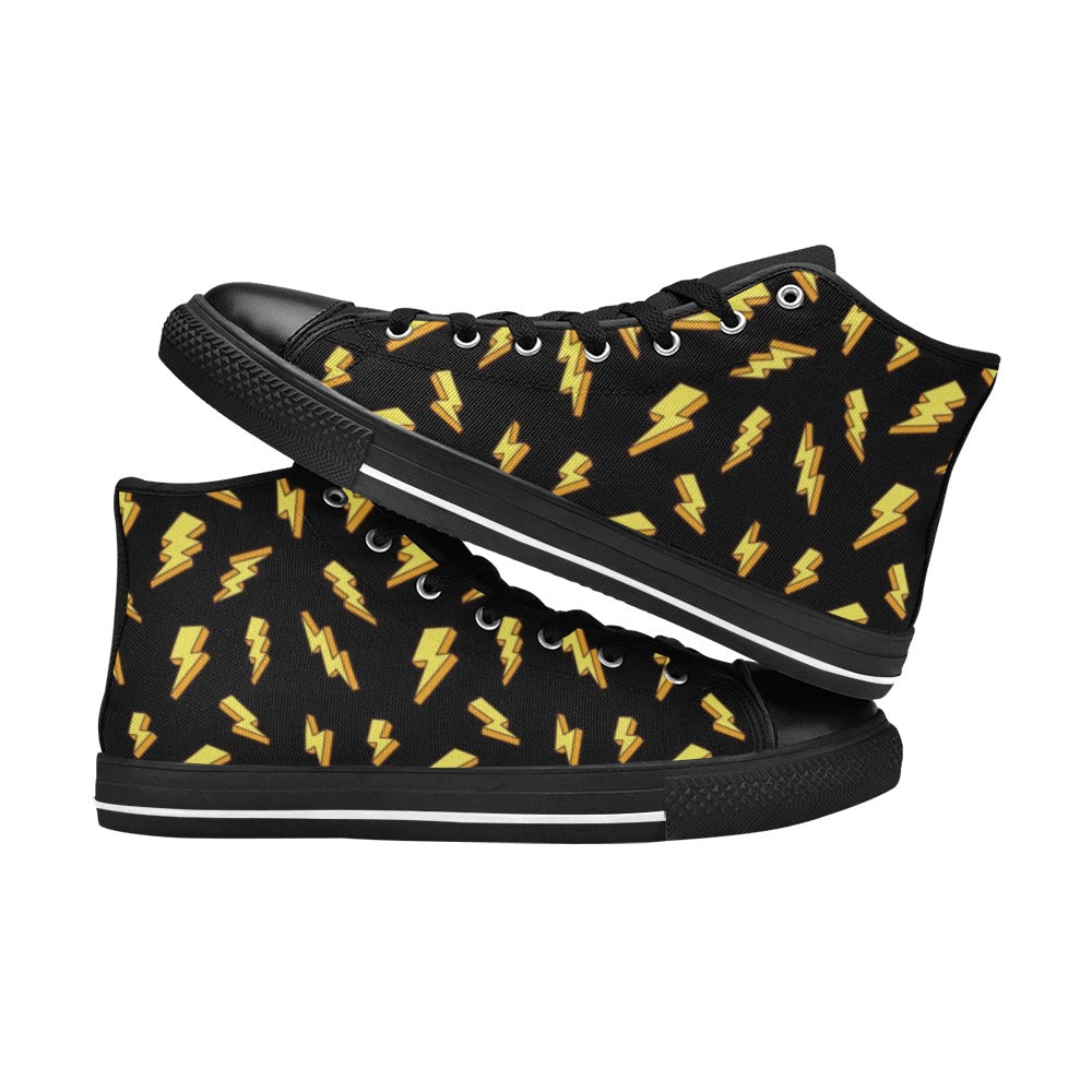 Lightning Bolts - Men's High Top Canvas Shoes