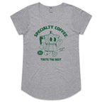 Specialty Coffee - Womens Scoop Neck T-Shirt Grey Marle Womens Scoop Neck T-shirt Coffee Printed In Australia