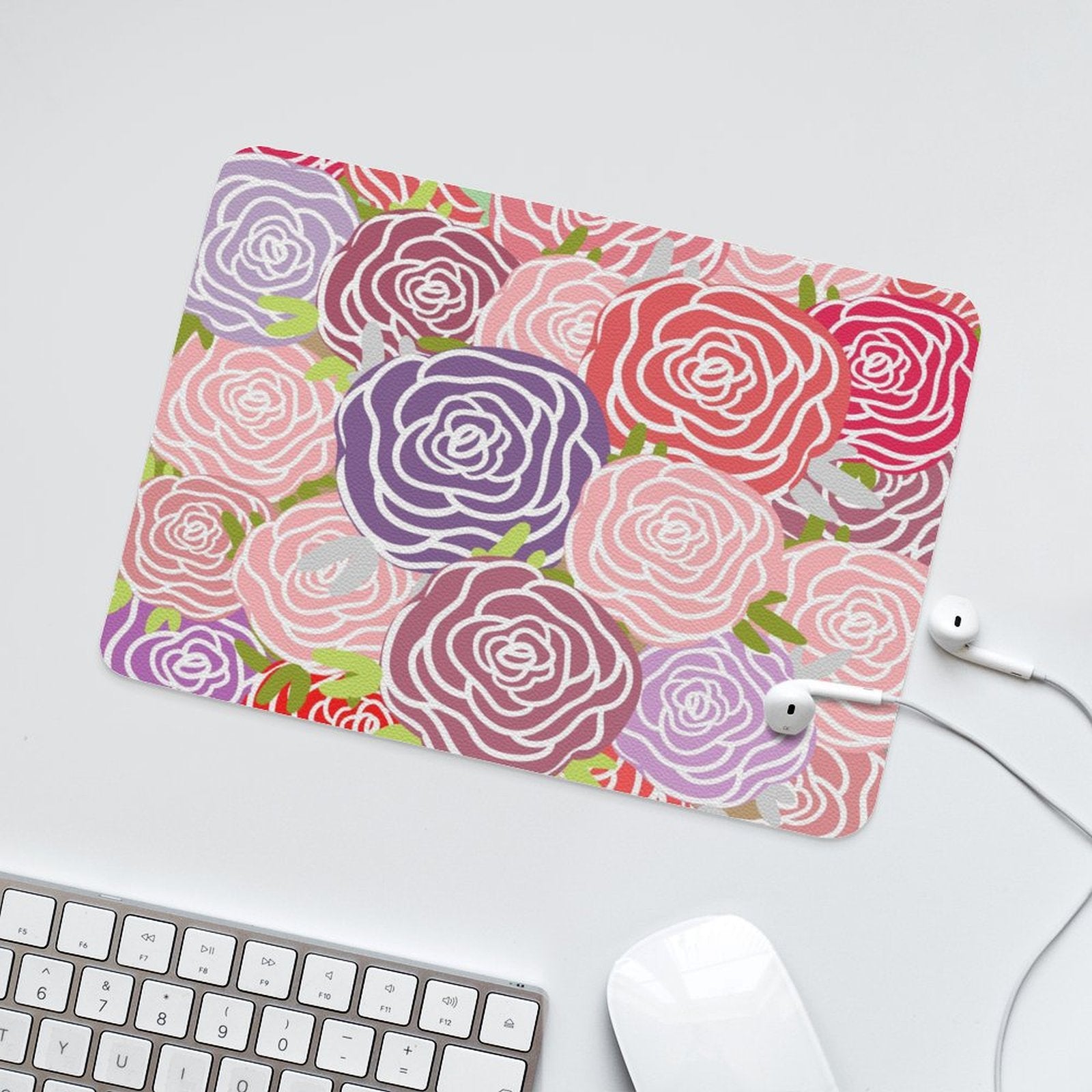 Abstract Roses - Leather Mouse Pad Leather Mouse Pad Plants Printed Offshore
