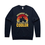 Drummer Dad, Like A Regular Dad But Cooler AS Colour Stencil Crew Sweatshirt Unisex Navy Sweatshirt Dad Music Printed In Australia