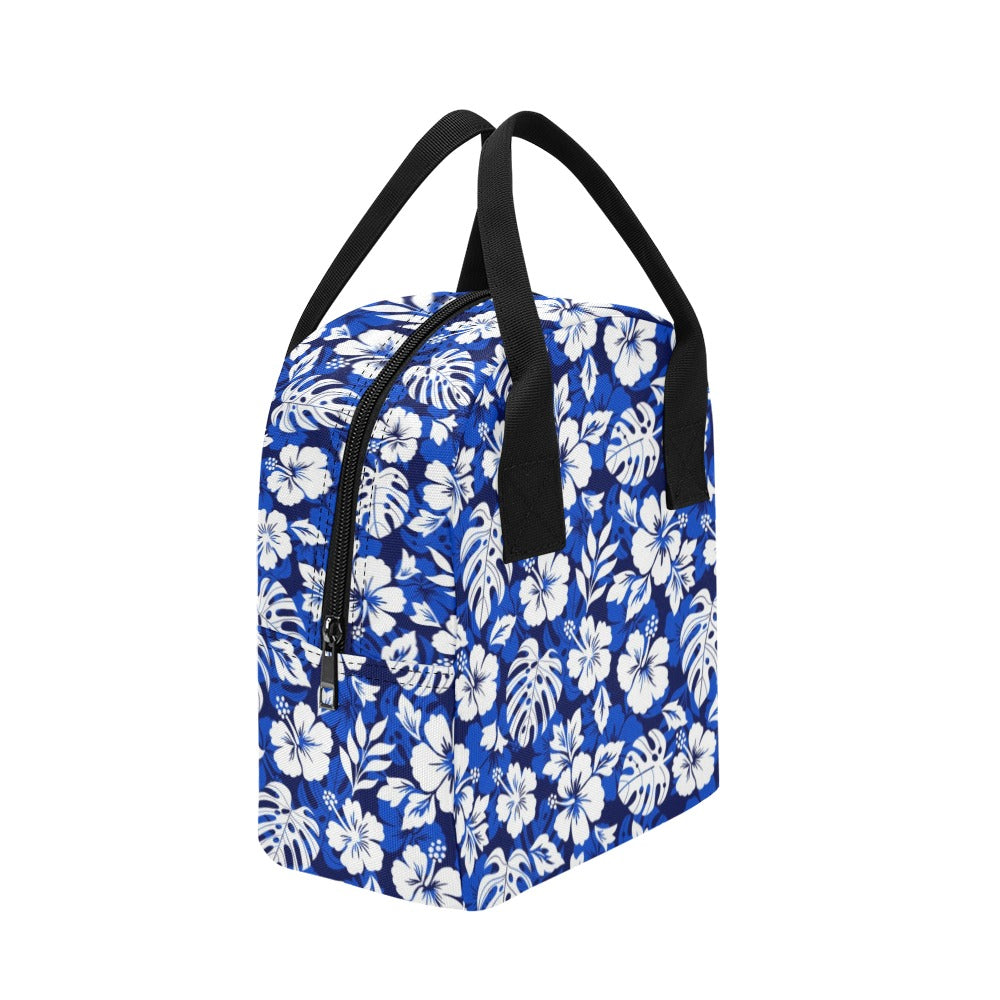 Blue Hawaiian Floral - Zipper Lunch Bag Zipper Lunch Bag Printed Offshore