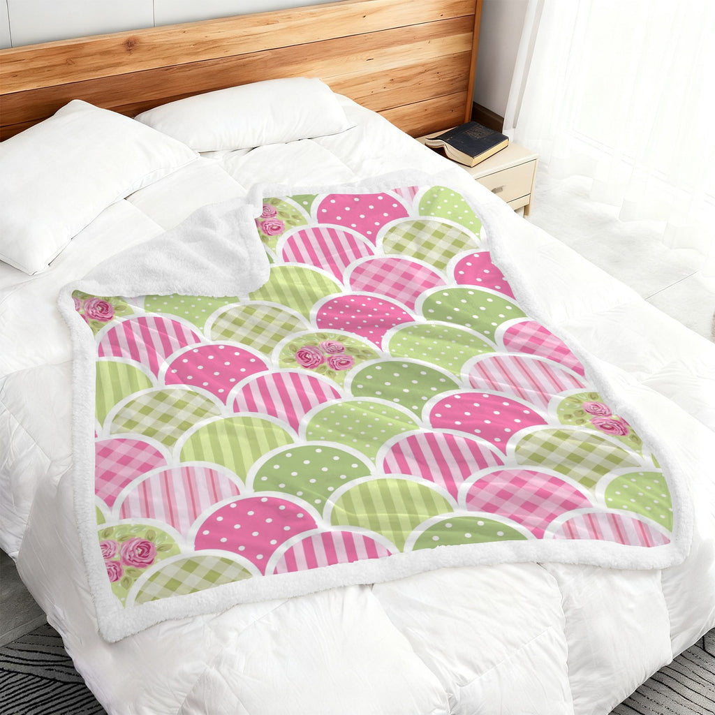 Floral Tabs - Double-Layer Fleece Blanket 51"x59"