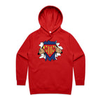 Super Mum - Womens Hoodie Red Womens 2XL Womens Hoodie comic Mum Printed In Australia