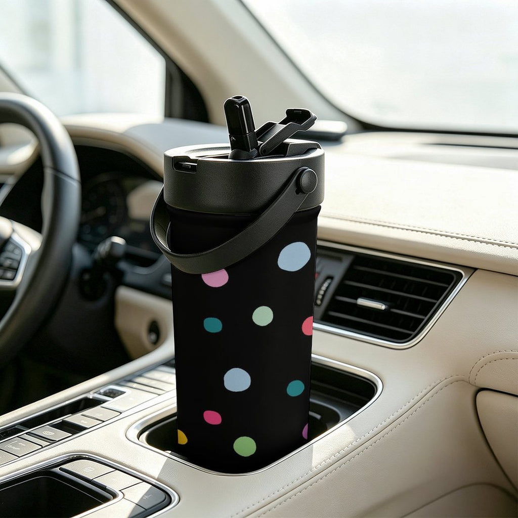 Polka Dots 20oz Tea Tumbler with Carry Handle
