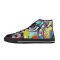 Graffiti Bird Men's High Top Canvas Shoes US14 Men's Classic High Top Canvas Shoes Birds Printed Offshore