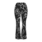 Black And White Floral High Waist Crossover Tummy Control Flare Leggings High Waist Flare Leggings Printed Offshore