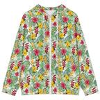 Tropical Flowers On White Women's Full-Zip Hoodie