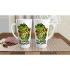 Personalised In A While, Crocodile White Latte 17oz Ceramic Mug Personalised Latte Mug animal Globally Fulfilled