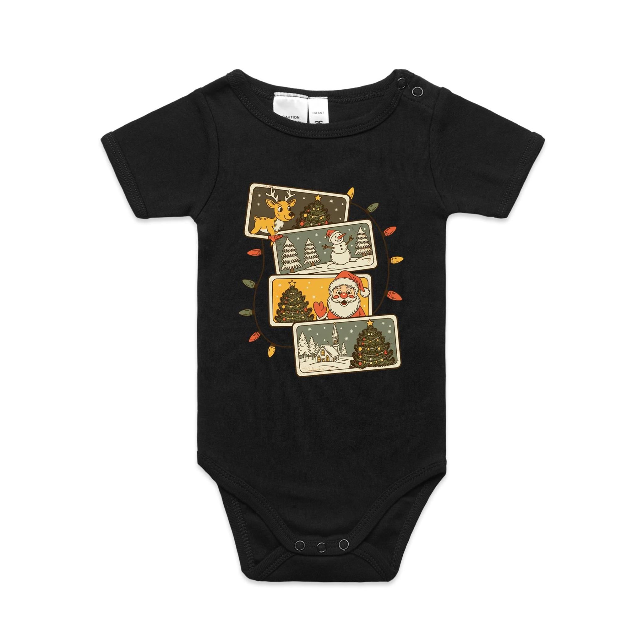 Retro Christmas Cards - Baby Bodysuit