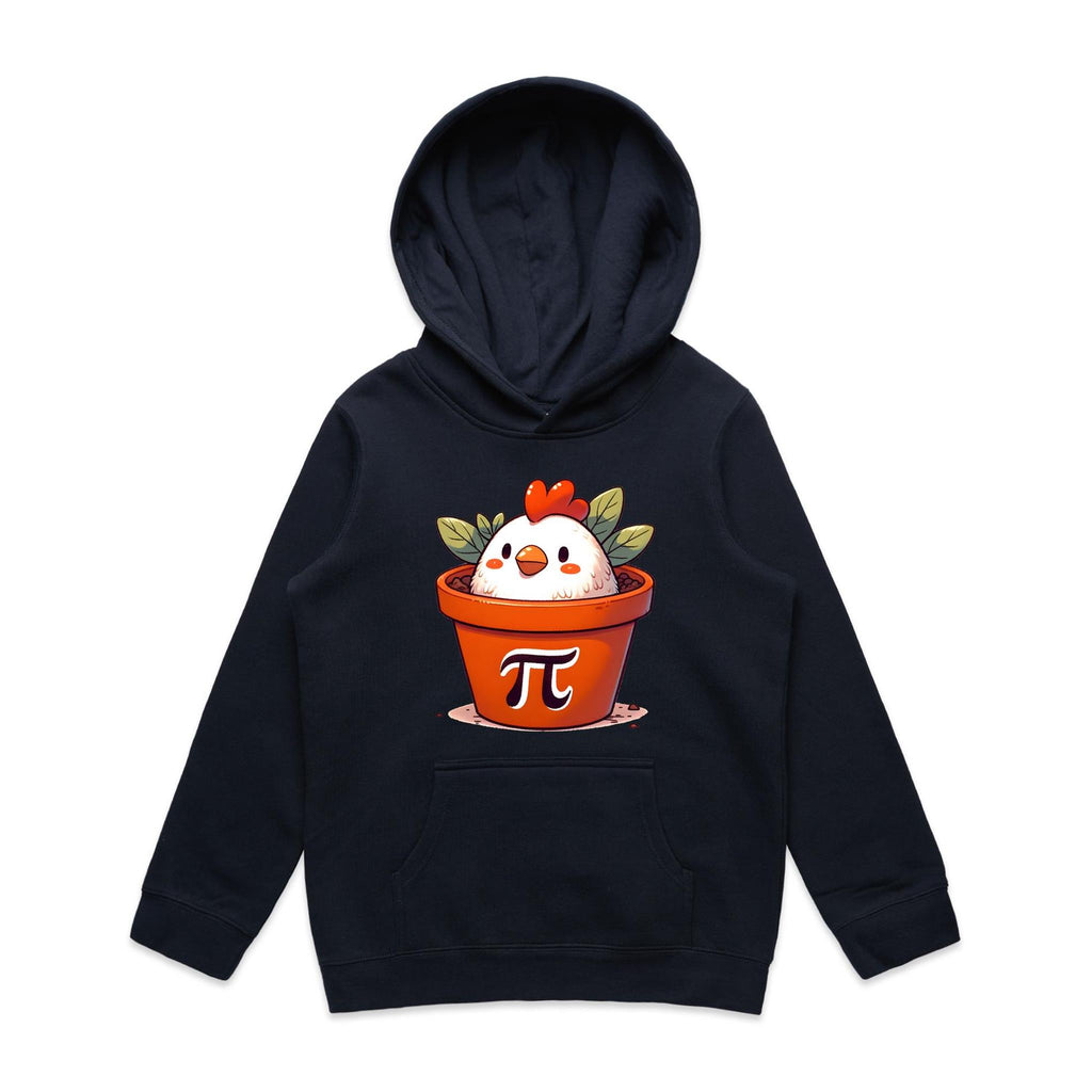 Chicken Pot Pi, Maths - Kids Hoodie Navy Kids Hoodie Printed In Australia