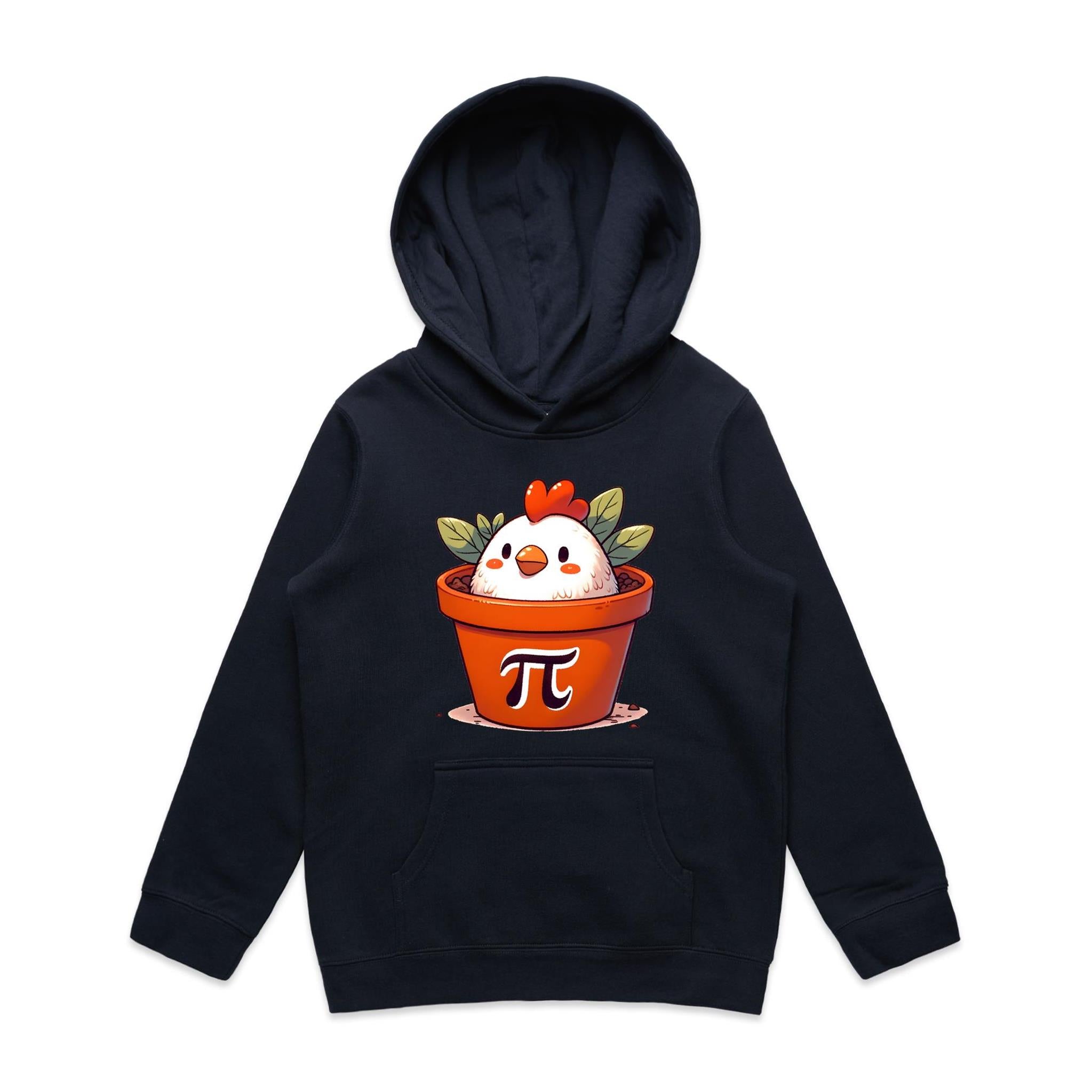 Chicken Pot Pi, Maths - Kids Hoodie Navy Kids Hoodie Printed In Australia