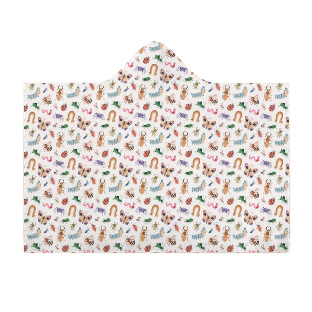 Cute Bugs Kids Hooded Blanket 100cm x 130cm Kids Hooded Blanket Printed Offshore