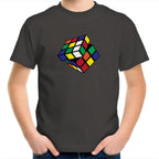 Cube - Kids Youth T-Shirt Charcoal Kids Youth T-shirt Games Printed In Australia