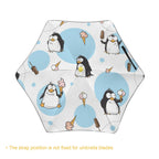 Penguins With Ice-Creams Kids Safe Round Corner Umbrella Kids Safe Round Corner Umbrella animal Printed Offshore