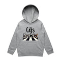 The Cats, Fab Four Crossing The Road Kid's AS Colour Hoodie Grey Marle Kids Hoodie animal Music Printed In Australia