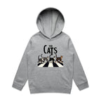 The Cats, Fab Four Crossing The Road - Kids Hoodie Grey Marle Kids Hoodie animal Music Printed In Australia