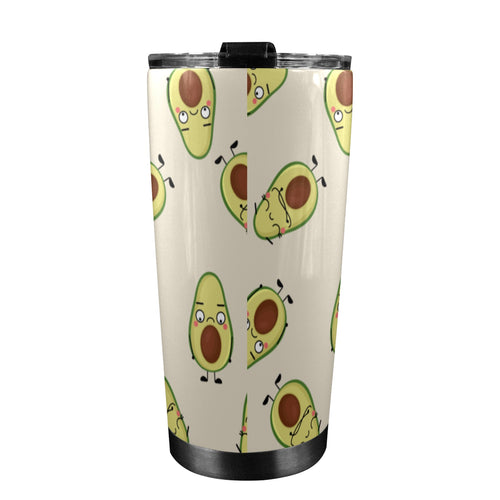 Avocado Characters - 20oz Mobile Tumbler with Lid (Black Lock) 20oz Travel Mug Food Printed Offshore