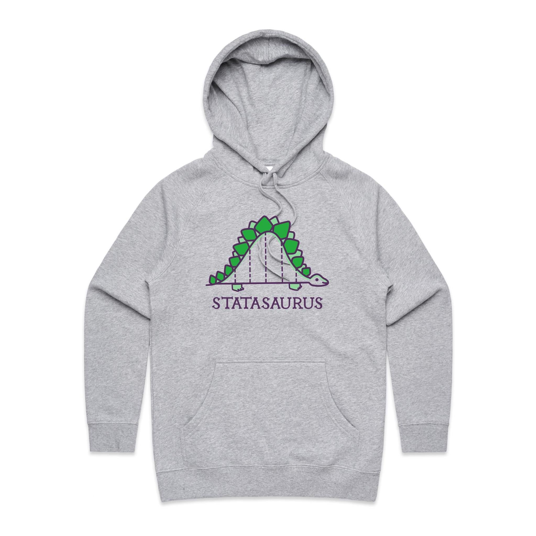 Statasaurus, Maths - Womens Hoodie Grey Marle Womens Hoodie Maths Printed In Australia