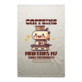 Caffeine Maintains My Sunny Personality - AS Colour Tea Towel Cream One Size Tea Towel Coffee Printed In Australia