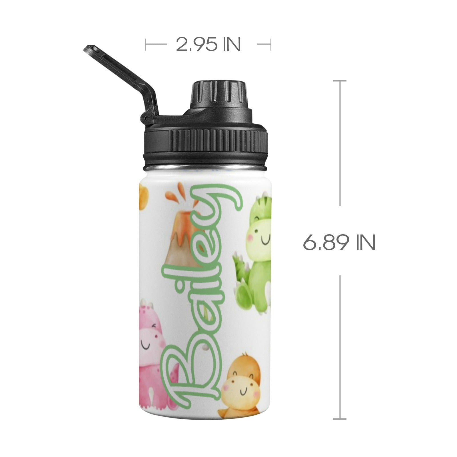 Personalised - Hatching Dinosaurs - Kids Stainless Steel Water Bottle