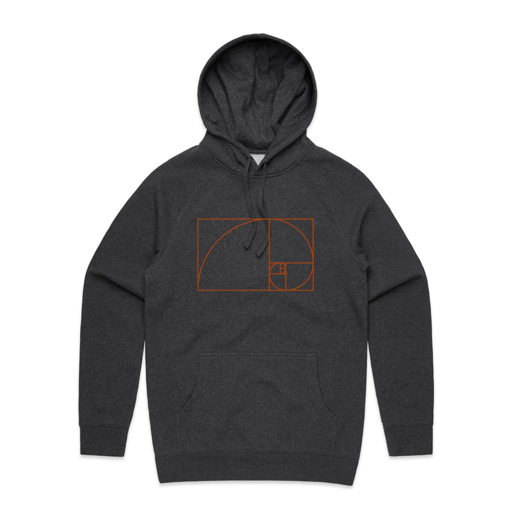 Fibonacci - Mens Hoodie Asphalt Marle Mens Hoodie Maths Printed In Australia Science