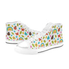 Ladybugs And Rainbows Women's High Top Canvas Shoes Womens Classic High Top Shoes Printed Offshore