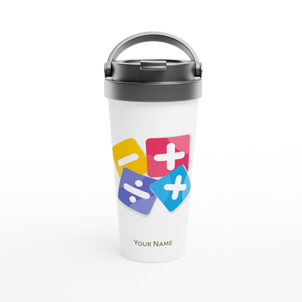 Personalised - Maths Functions - White 15oz Stainless Steel Travel Mug Default Title Personalised Travel Mug customise Globally Fulfilled Maths personalise