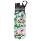 Bright Floral - Insulated Water Bottle with Dual-Use Lid (18oz) One Size Insulated Water Bottle with Dual-Use Lid (18oz) Plants Printed Offshore