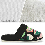 Happy Sushi Men's Fur Trim Thick-Sole Indoor Slippers Men's Fur Trimmed Slippers Food Printed Offshore