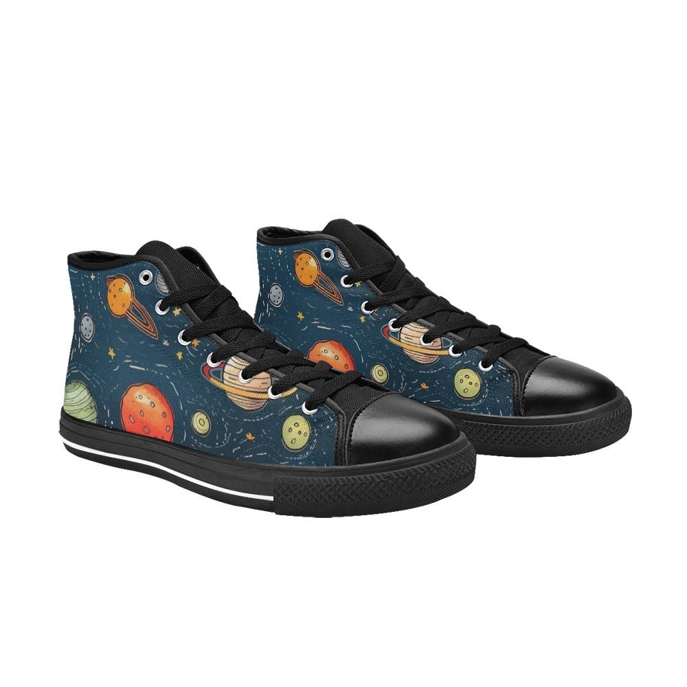 Galaxy - Men's High Top Canvas Shoes