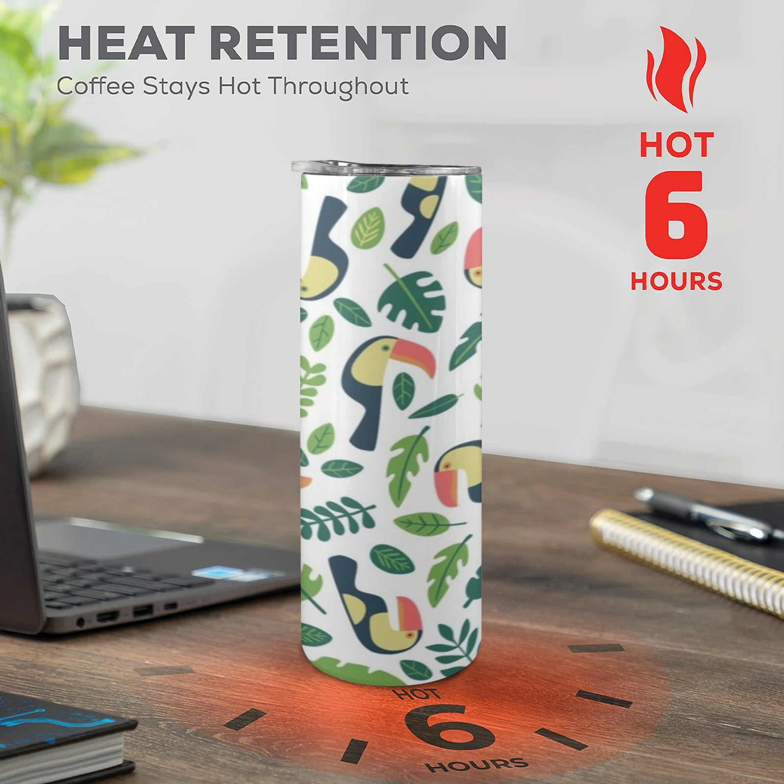 Toucans 20oz Tall Skinny Tumbler with Lid and Straw